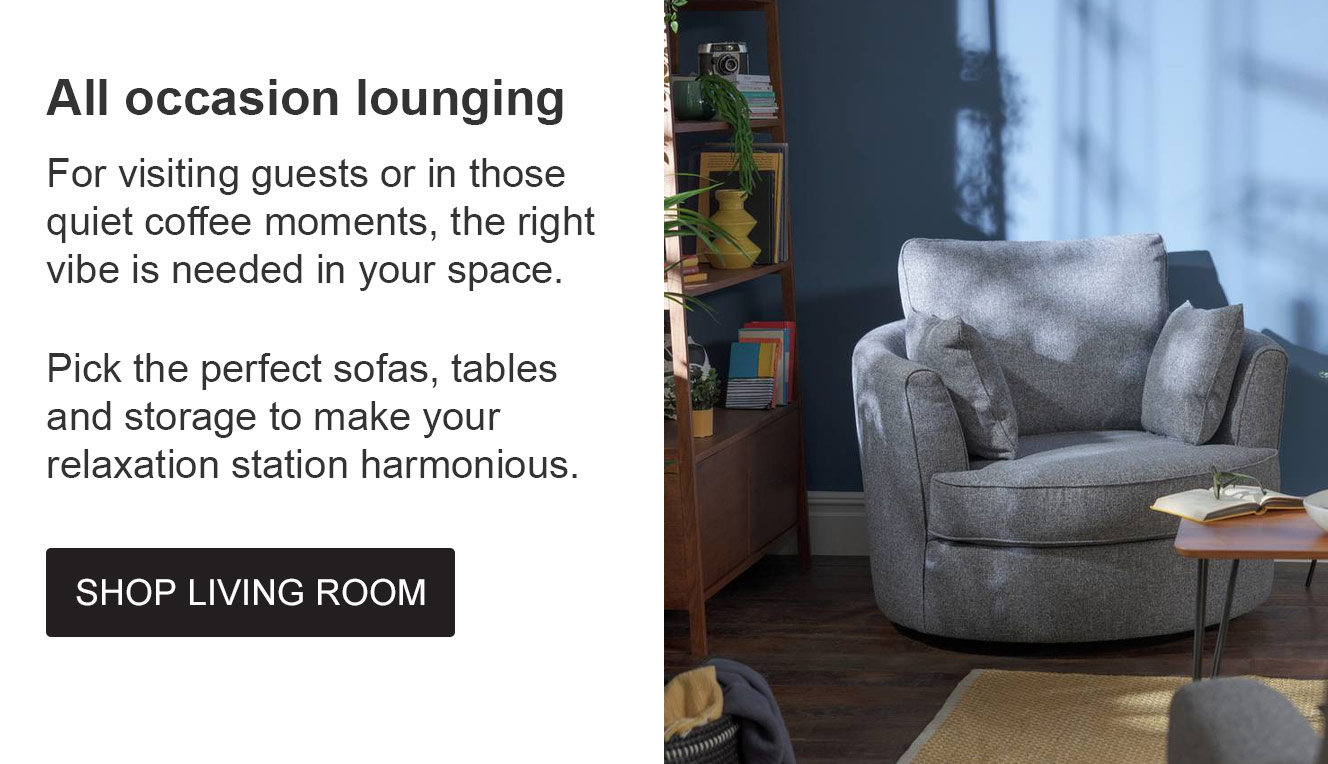 All occasion lounging. Shop living room.