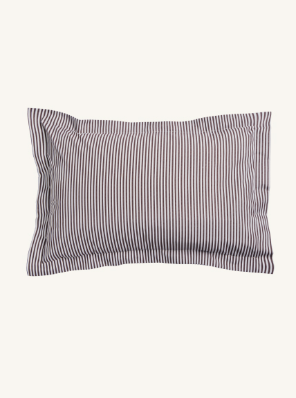 Habitat Oxford Stripe Cocoa Pillowcase