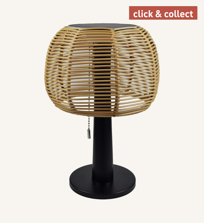Habitat Warm White Solar Rattan Effect Table Lamp